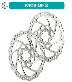 2 Pack Tektro TR160-17 Disc Brake Rotor - 160mm, 6-Bolt, 2.3mm Thickness, Silver