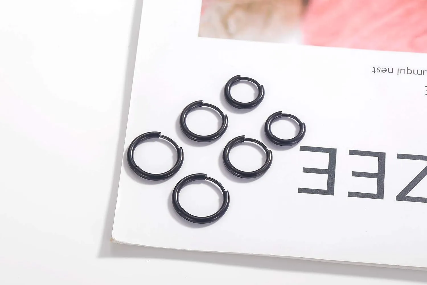 316L Surgical stainless steel hoop earrings 8mm/10mm/12mm Hypoallergenic Huggie Earrings Small Hoop Sliver Black Sleeper Earrings For Women Men