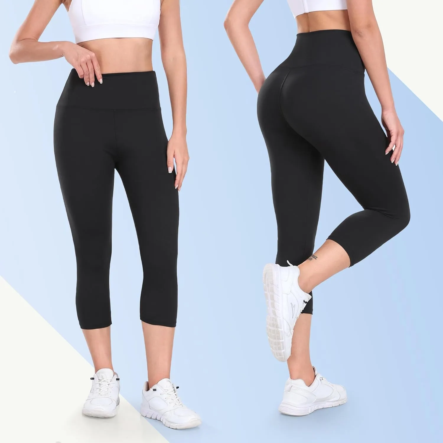4 Pack Leggings for Women Butt Lift High Waisted Tummy Control No See-Through Yoga Pants Workout Running Leggings