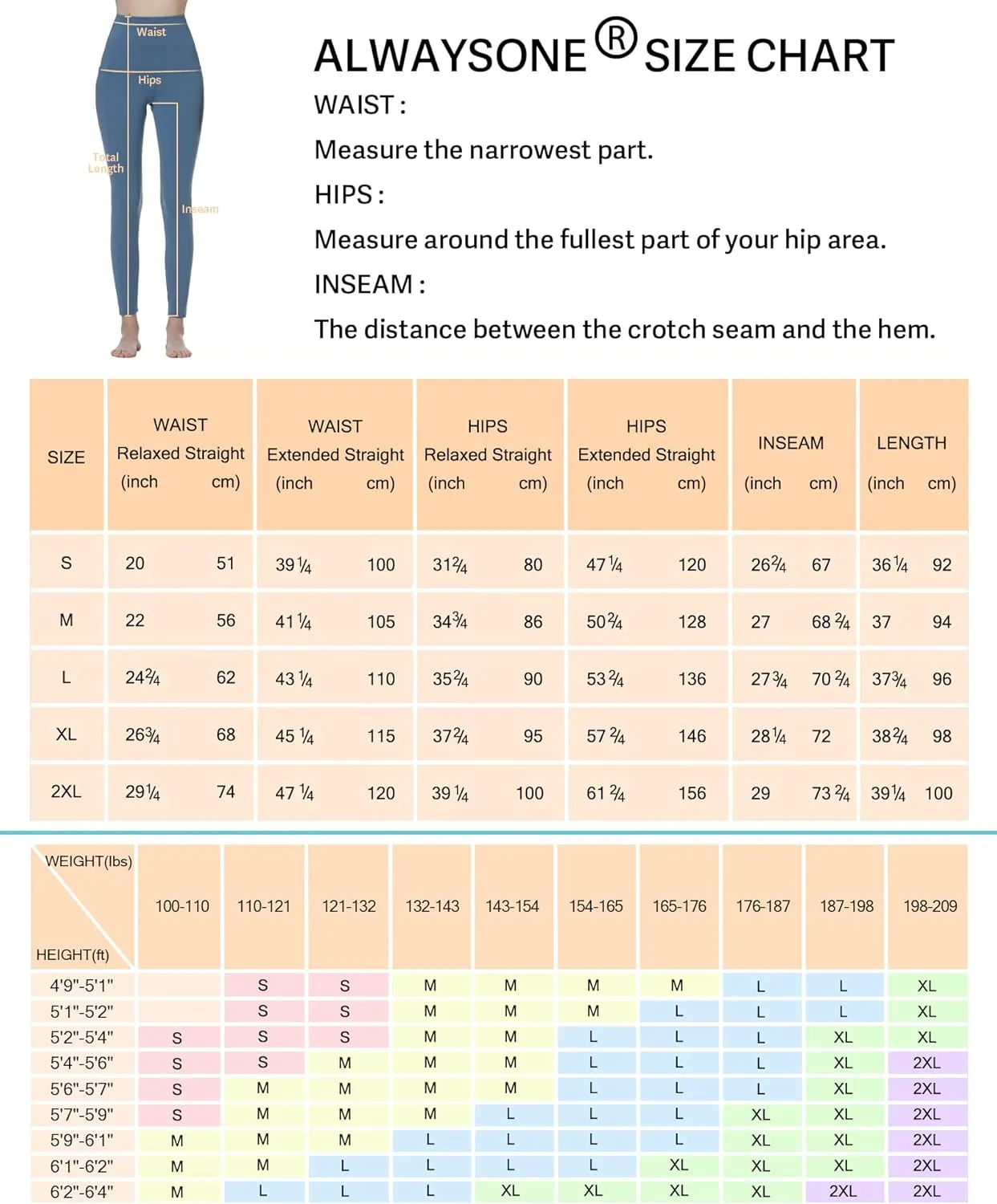 ALWAYSONE Yoga Leggings for Women High Waisted Tummy Control Yoga Pants Stretchy Athletic Leggings with Pockets Casual Work