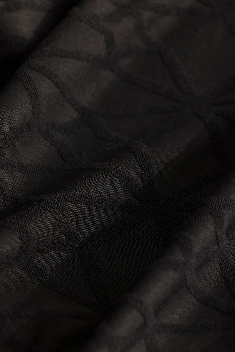 Black Cuban Textured Shirt
