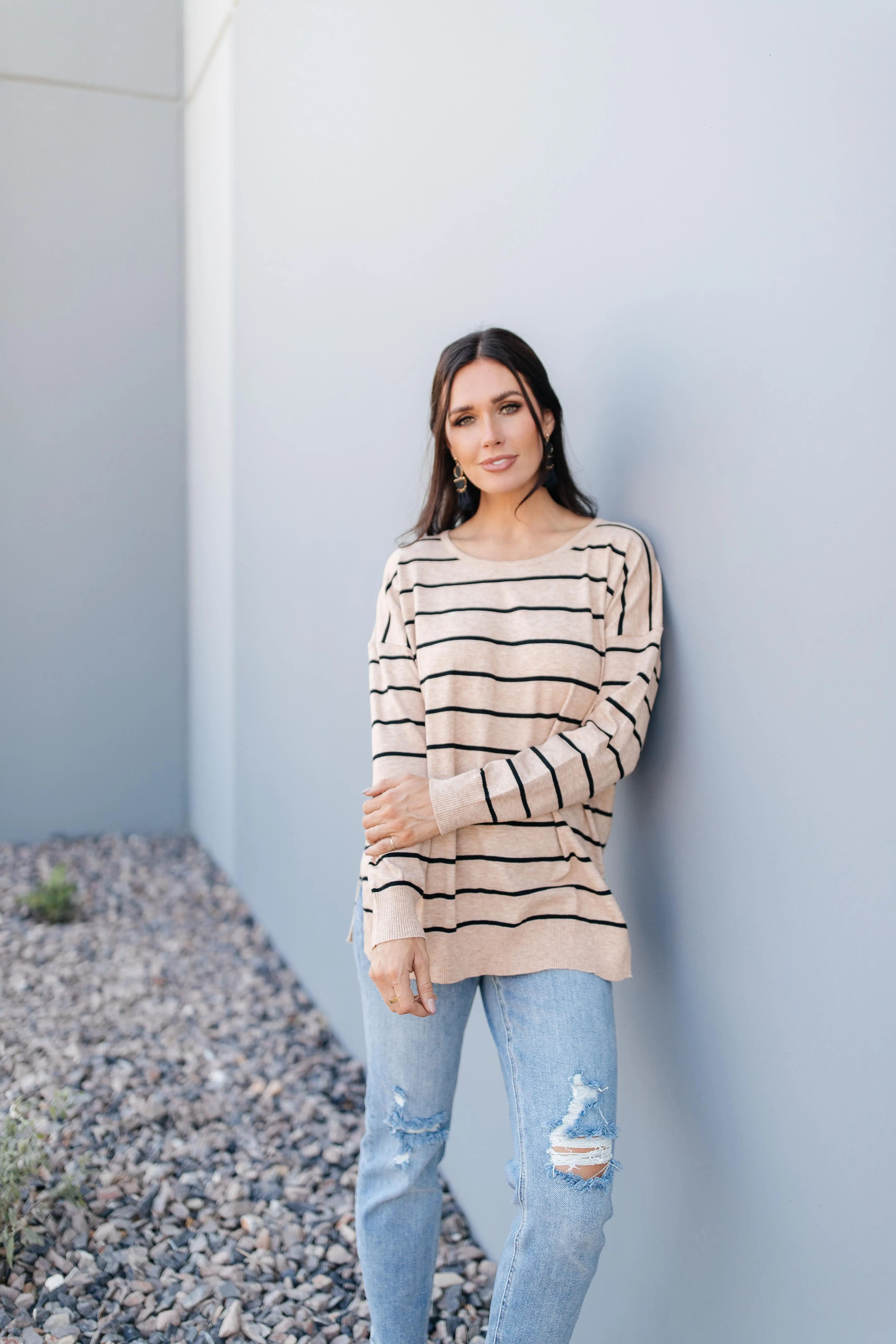 Brand New Attitude Striped Sweater Top