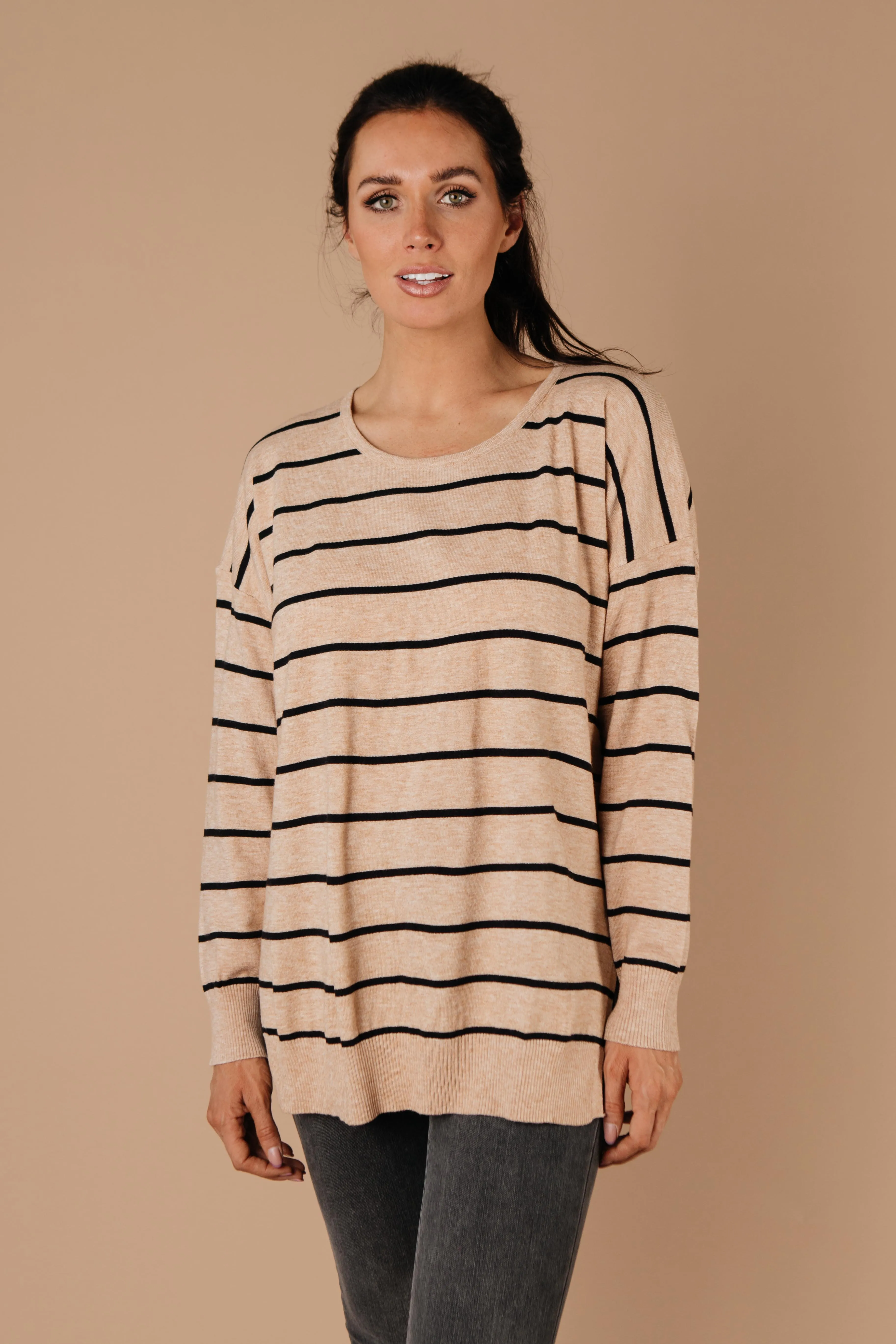 Brand New Attitude Striped Sweater Top