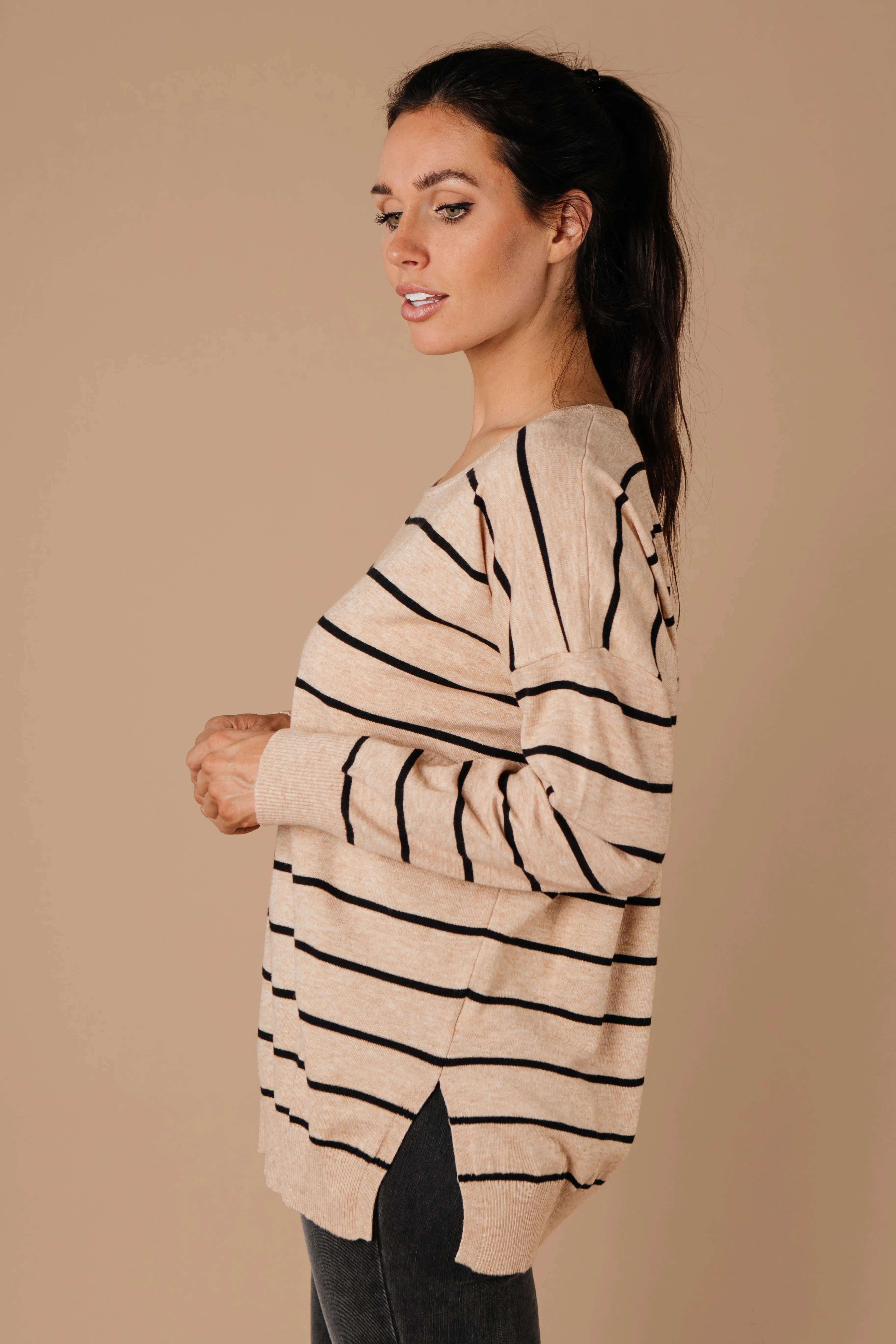 Brand New Attitude Striped Sweater Top