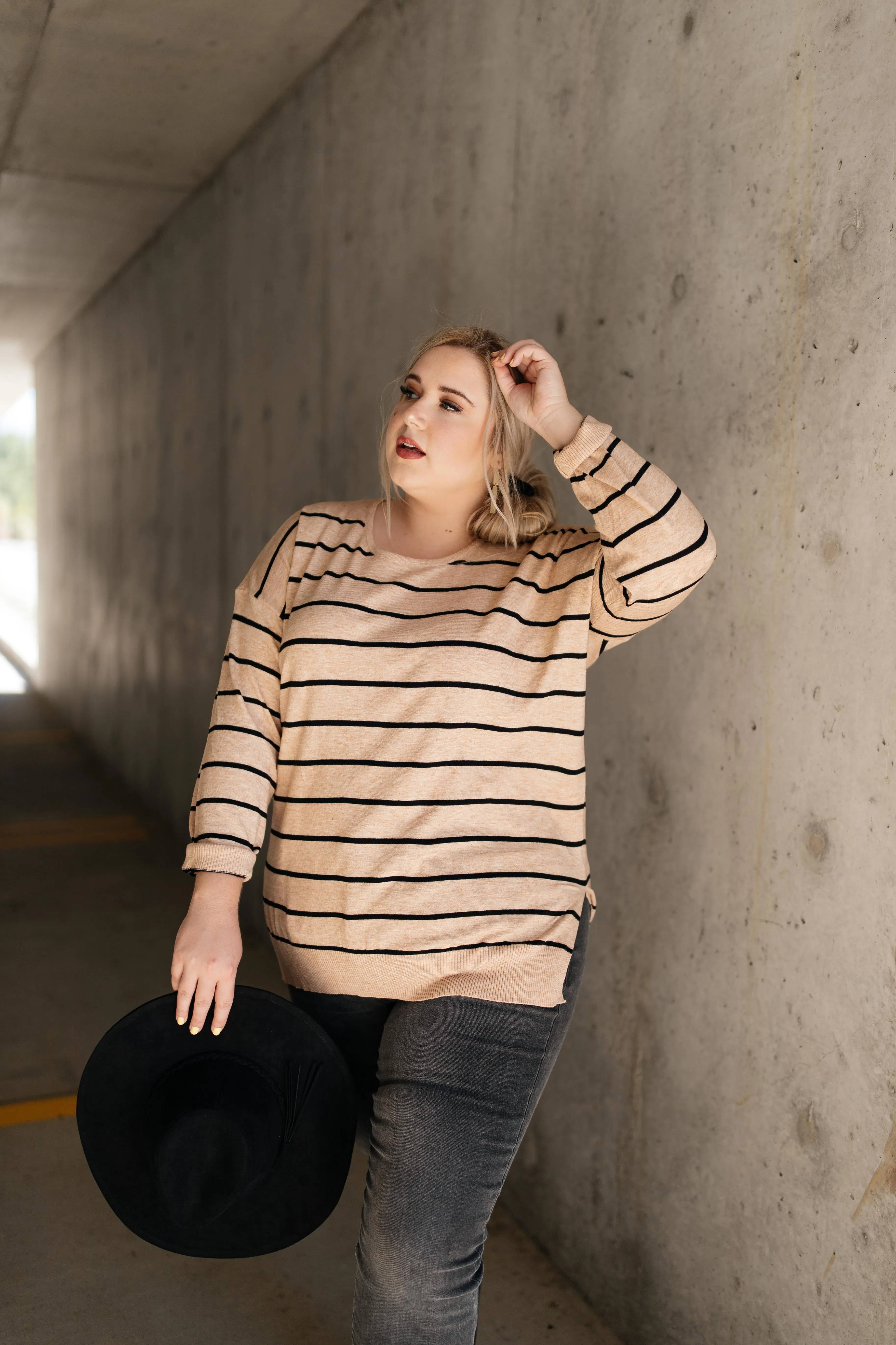Brand New Attitude Striped Sweater Top