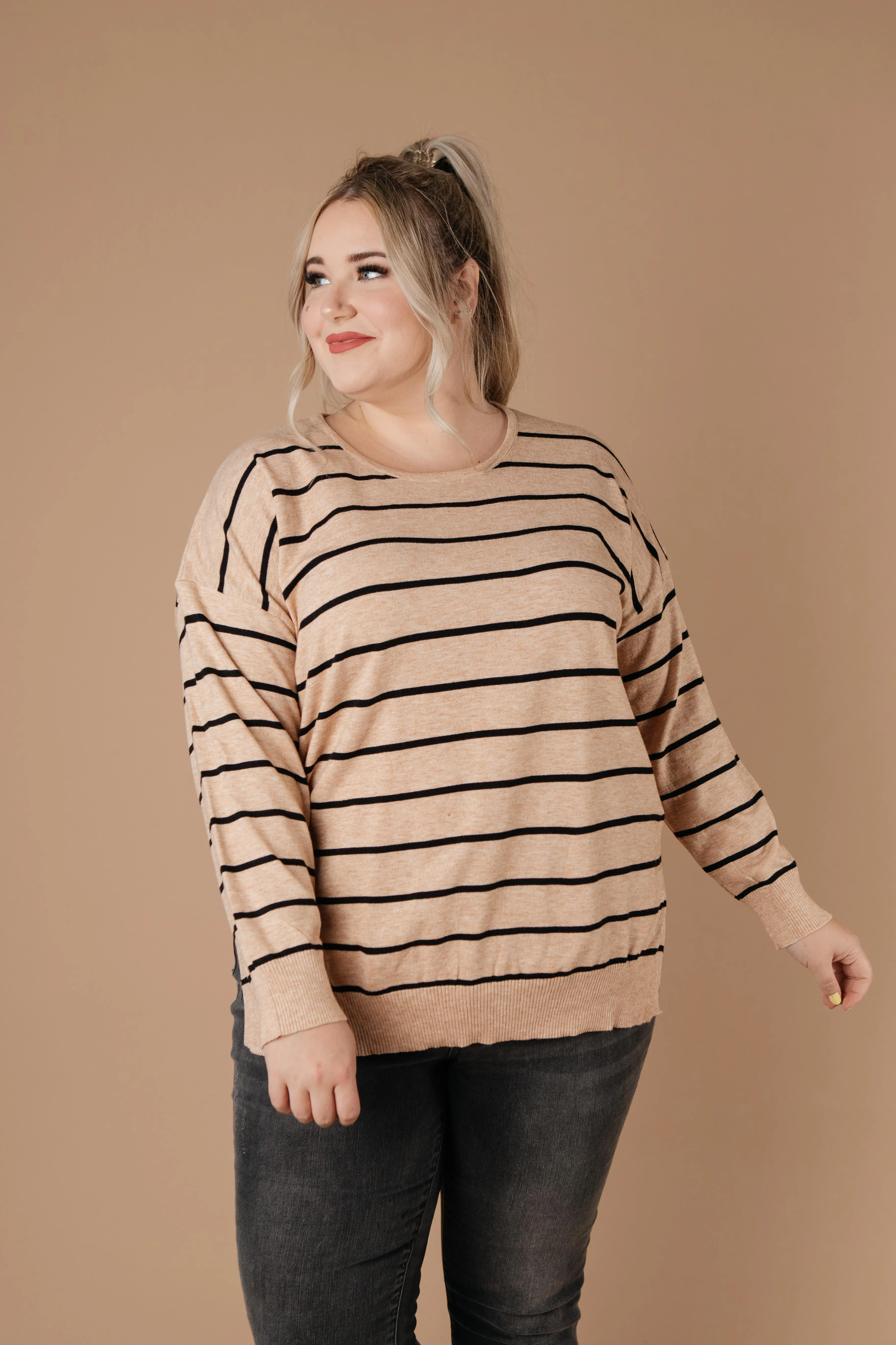 Brand New Attitude Striped Sweater Top