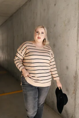 Brand New Attitude Striped Sweater Top