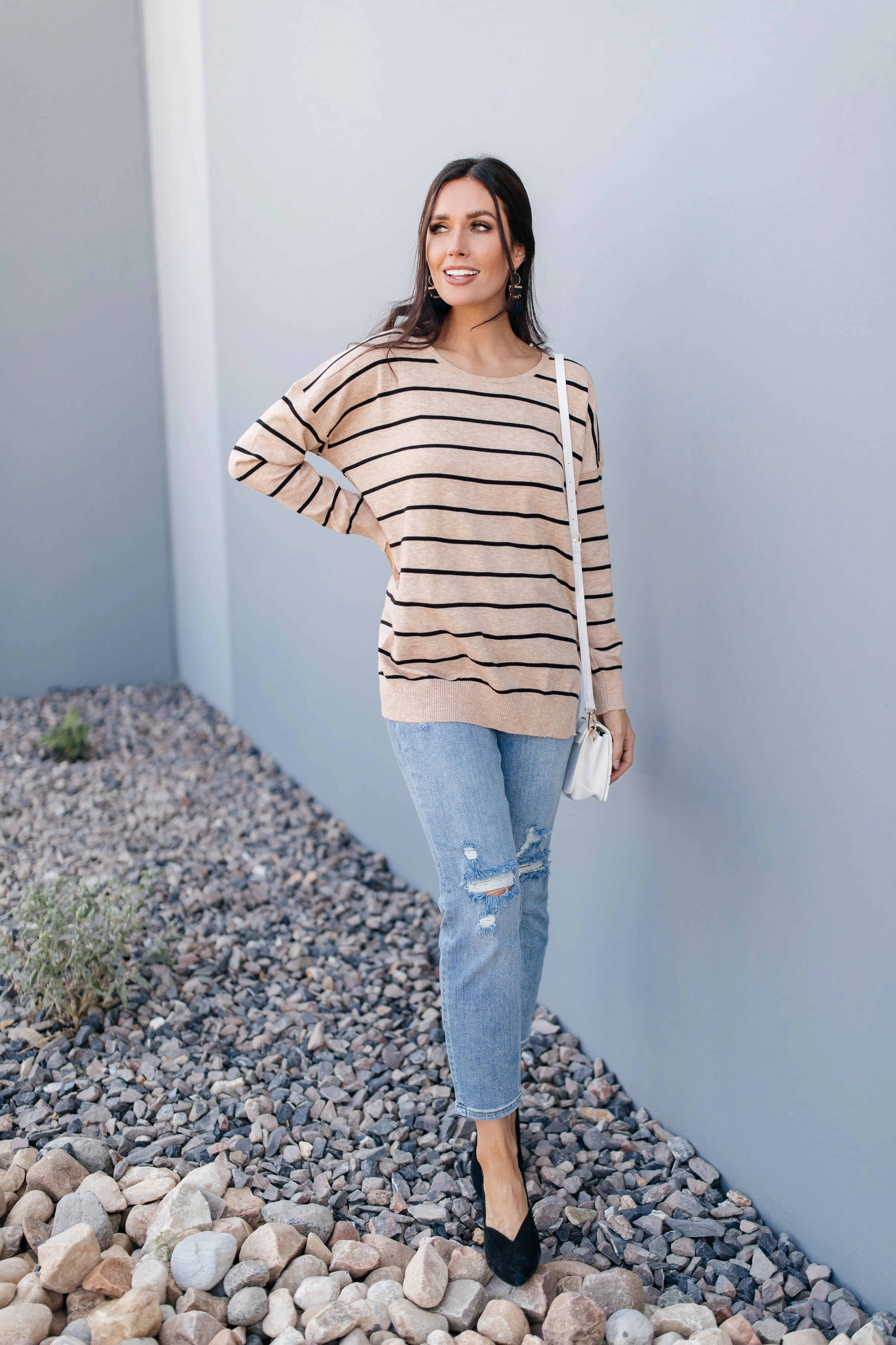 Brand New Attitude Striped Sweater Top