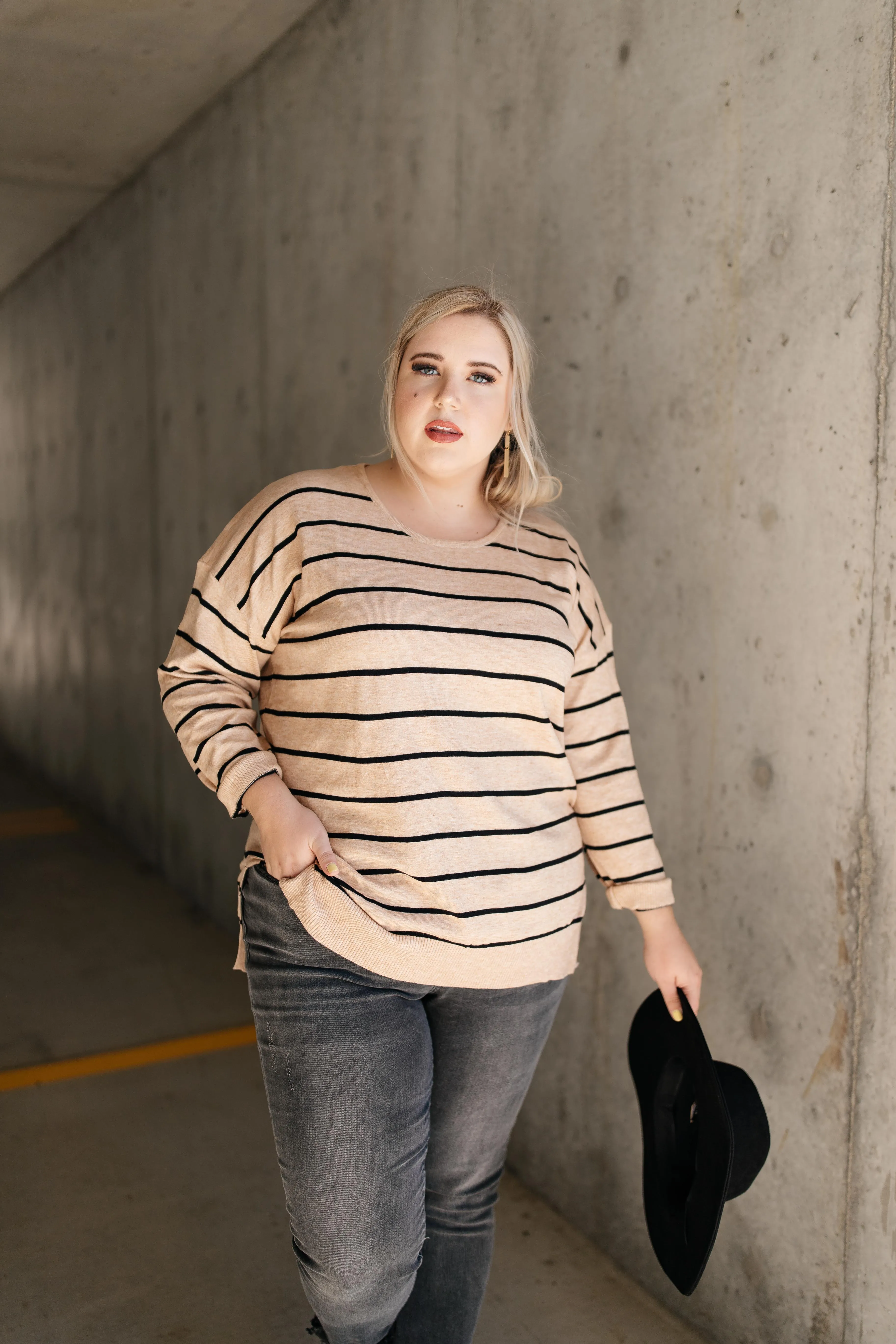 Brand New Attitude Striped Sweater Top