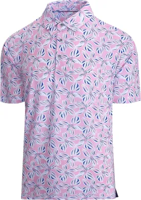 Damipow Mens Golf Shirts Dry Fit Polo Shirts Moisture Wicking Short Sleeve Hawaiian Polo Shirt