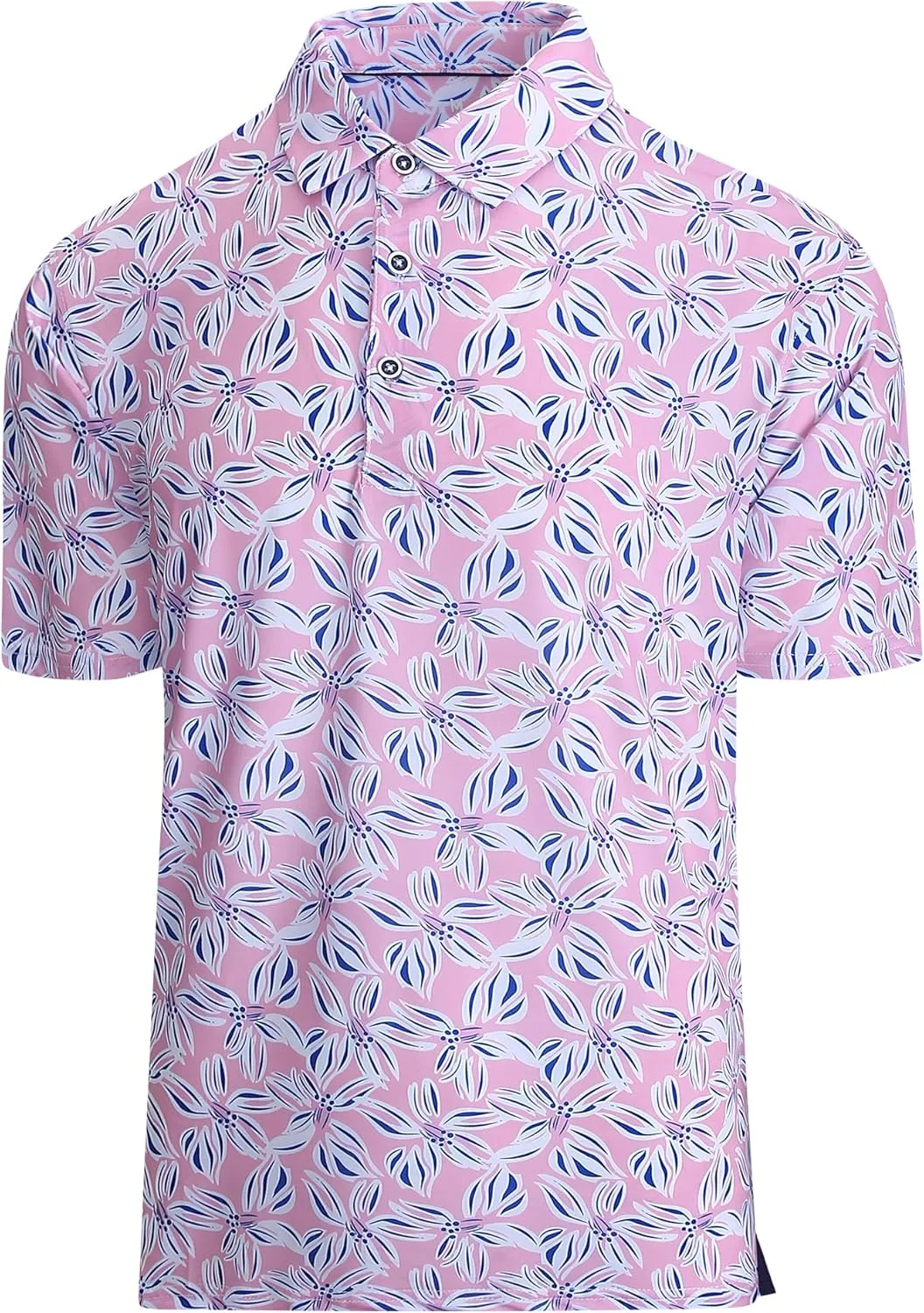 Damipow Mens Golf Shirts Dry Fit Polo Shirts Moisture Wicking Short Sleeve Hawaiian Polo Shirt