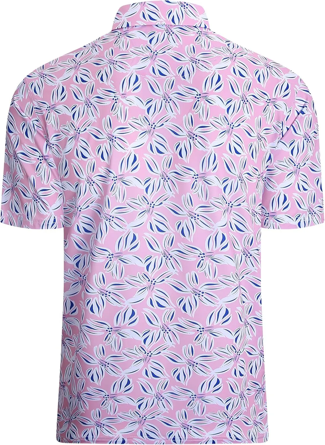 Damipow Mens Golf Shirts Dry Fit Polo Shirts Moisture Wicking Short Sleeve Hawaiian Polo Shirt