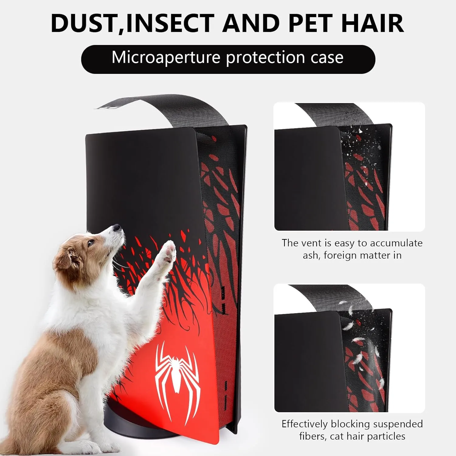Dust Cover Net Compatible with PlayStation 5 - Compatible with Marvel's Spider-Man 2 Console Accessories, Protects PS5 from Dust, Lint & Hair (Fits Disc & Digital)