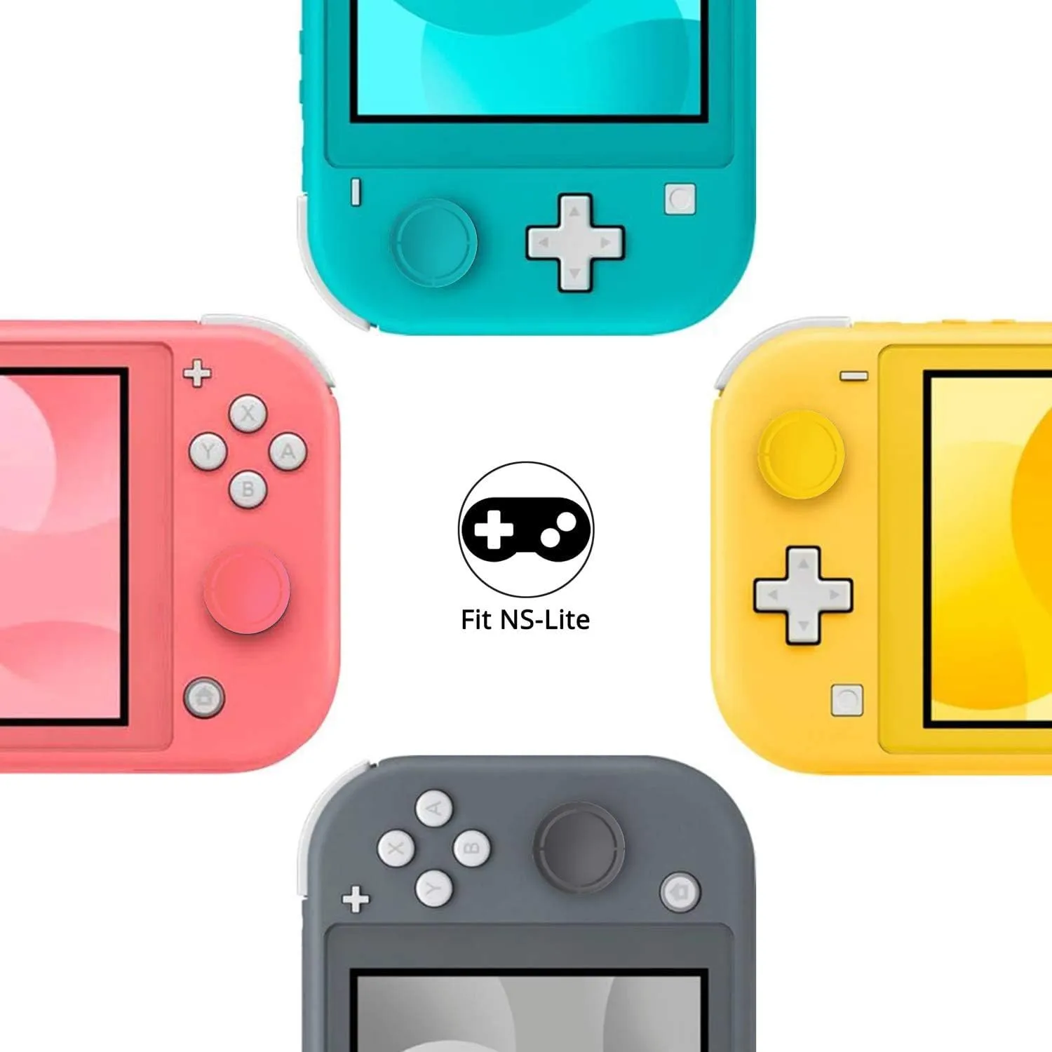 Ferkurn Joystick Replacement Cap Thumb Grip for Switch OLED Joycon & Switch Lite, Joycon Grip Button Stick Cover 3D Analog Cap Skin Replacement Part Repair Kit Accessories