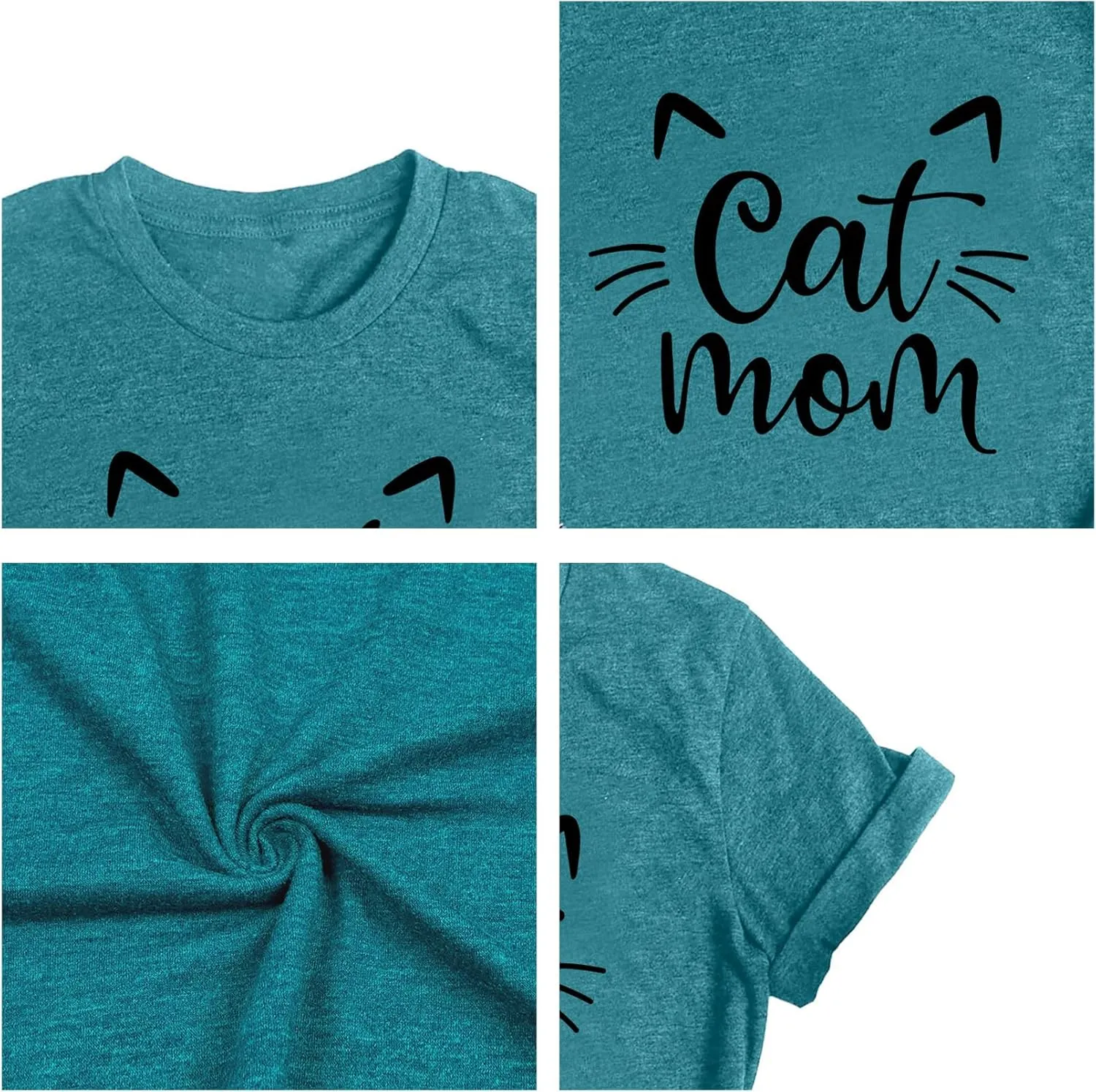 LAZYCHILD Cat Mom Shirts for Women Cat Mama T-Shirts Pet Lover Gifts Shirts Funny Cat Graphic Tees Shirts