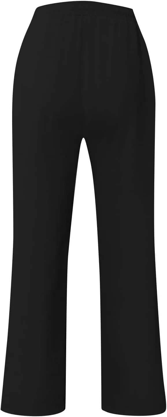 Linen Pants Men Loose Fit Summer Drawstring High Waisted Beach Pants Lightweight Straight Leg Trousers with Pockets