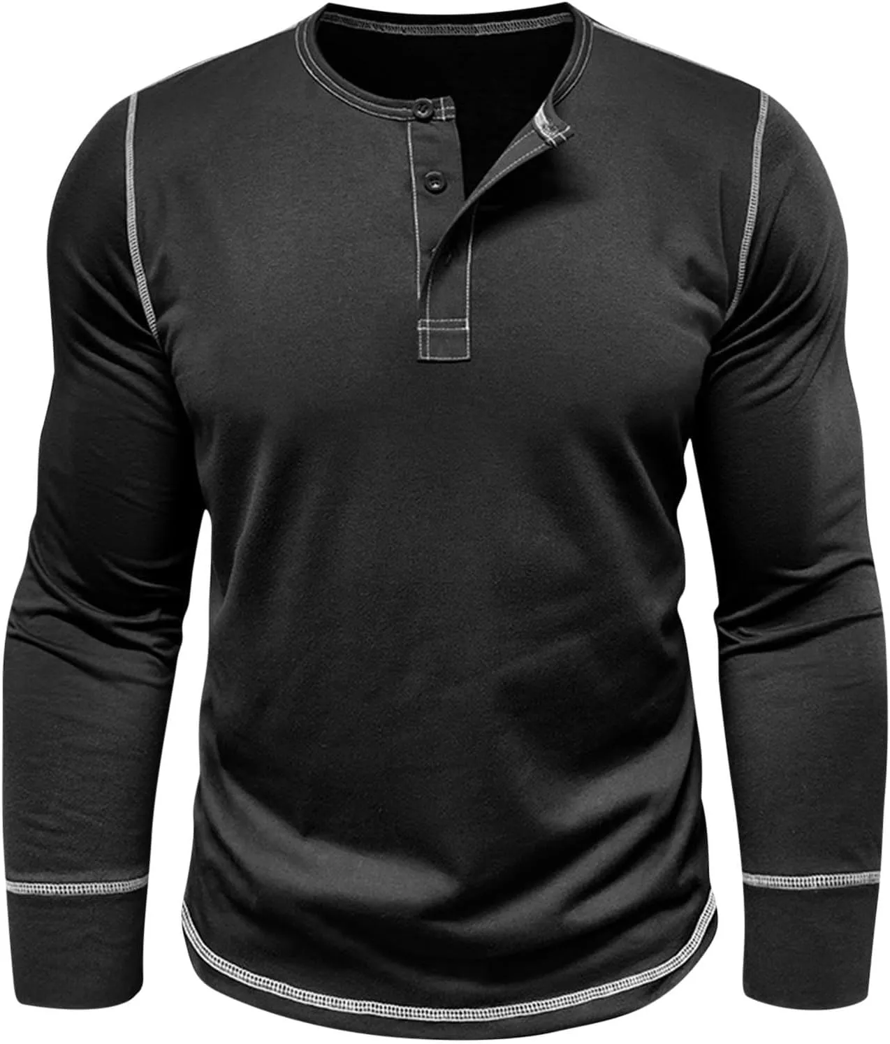 Mens Shirts Long Sleeve Henley Shirts Quarter Button Pullover Casual Stylish Shirts Thermal Tops Workout T Shirts