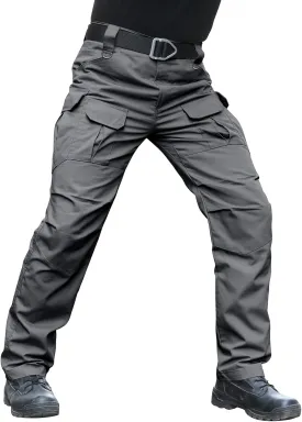 Men's Stretch Tactical Pants Water Resistant Ripstop Cargo Pants Outdoor Lightweight EDC Work Hiking Pants