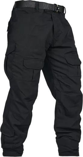 Men's Tactical Pants Camo Cargo Pants Ripstop Work Hiking Pants with 10 Pockets No Belt