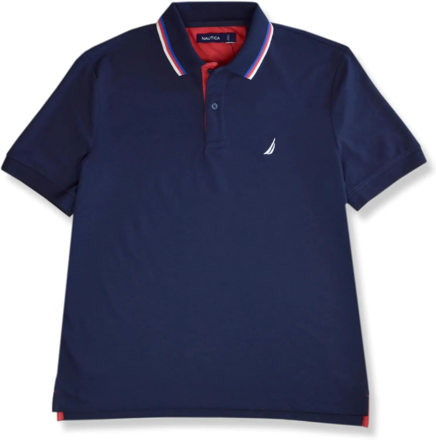 Nautica Mens Classic Fit Cotton Blend Smooth Mesh Performance Polo Shirt,