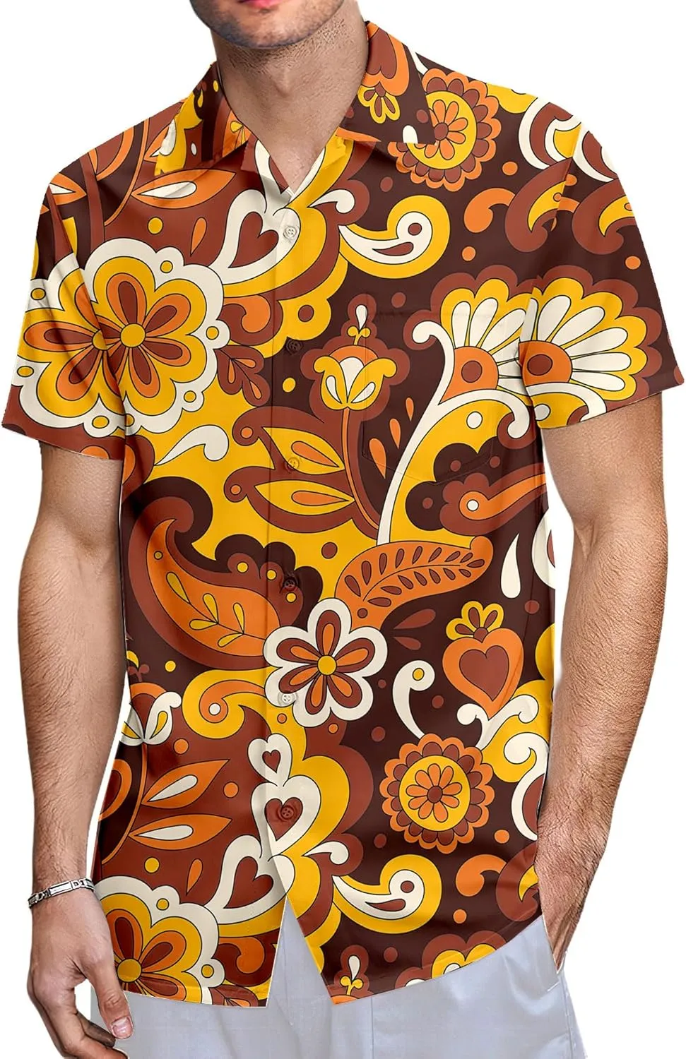 Neon Shirts for Men Button Up Shirts,Mens Neon Shirt Hawaiian Shirt for Men,Mens Beach Shirts Neon Clothes