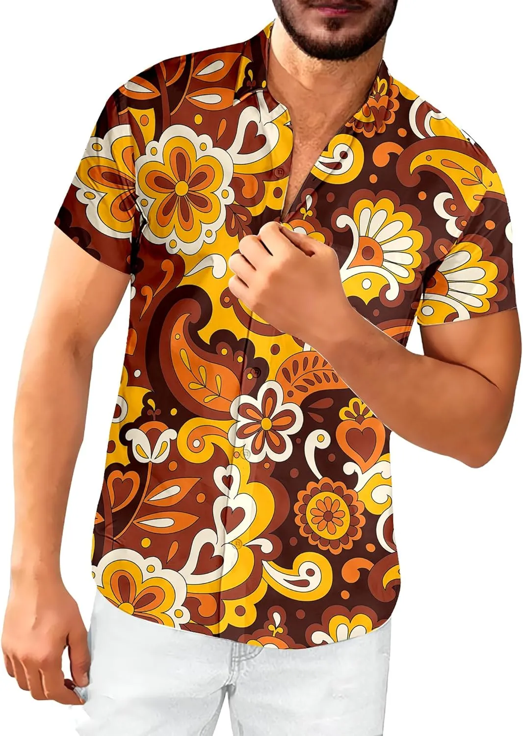 Neon Shirts for Men Button Up Shirts,Mens Neon Shirt Hawaiian Shirt for Men,Mens Beach Shirts Neon Clothes
