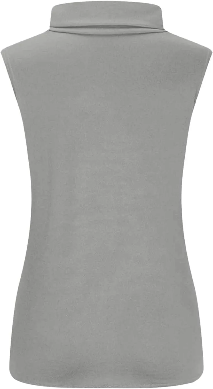 Sleeveless Turtlenecks for Women 2025 Summer Casual Tunic Mock Tank Tops Slim Fit Stretchy Layer Trendy Ladies Blouses