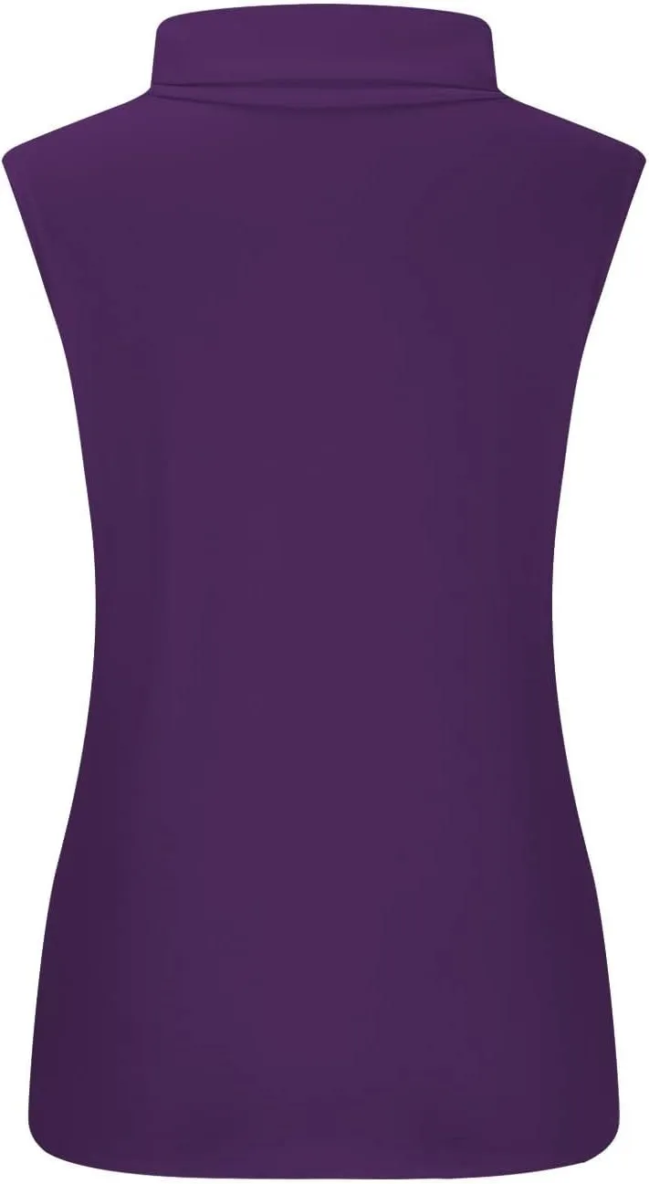 Sleeveless Turtlenecks for Women 2025 Summer Casual Tunic Mock Tank Tops Slim Fit Stretchy Layer Trendy Ladies Blouses