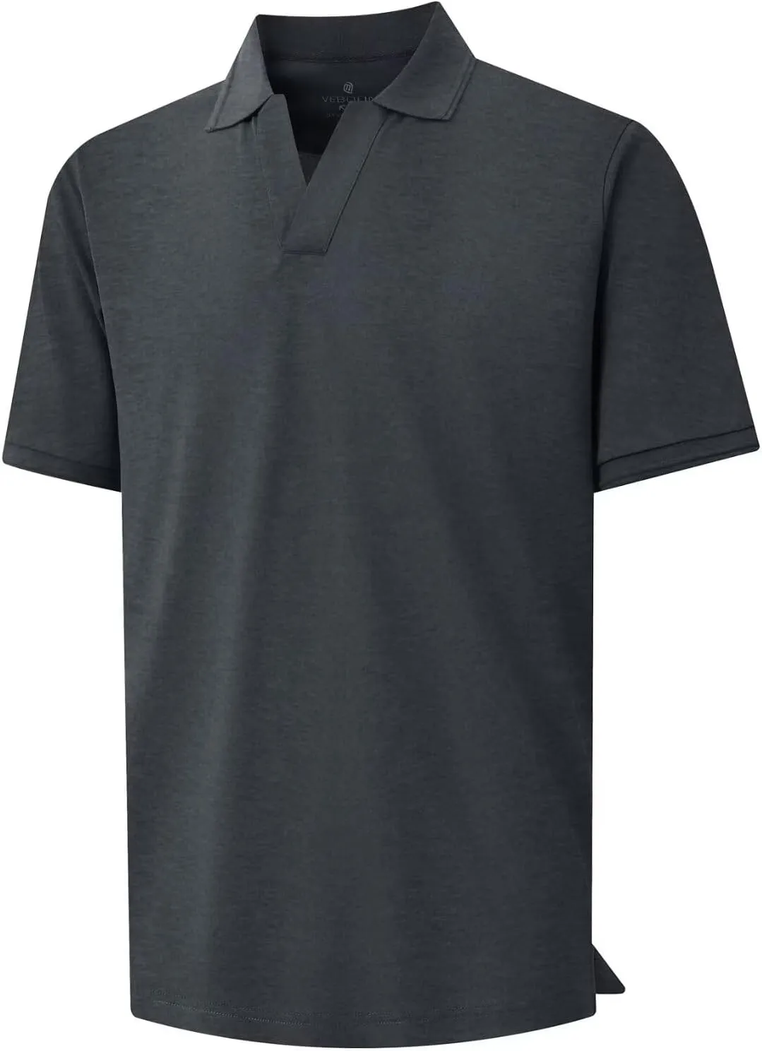 VEBOON Mens V Neck Polo Shirts Short Sleeve Lightweight Business Collared Shirts Performance Golf Polo Shirts for Men