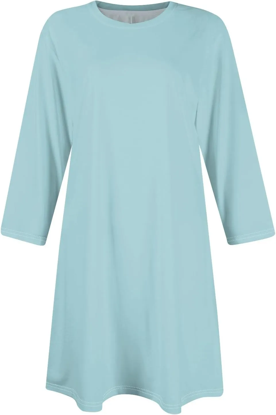 Womens Casual Long Sleeve T Shirt Dresses Trendy Plus Size 3/4 Sleeve Mini Dress Elegant Formal Flowy Short Dress