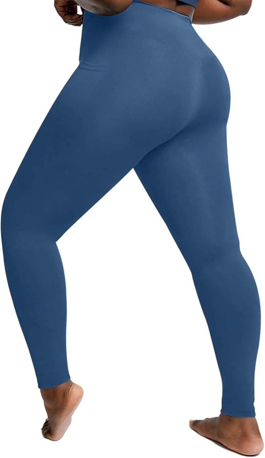 Women's Leggings Plus Size Workout Leggings Tummy Control Leggings with Pockets Stretch Yoga Leggings Athletic Pants