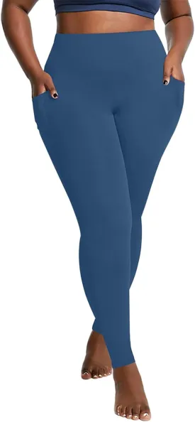 Women's Leggings Plus Size Workout Leggings Tummy Control Leggings with Pockets Stretch Yoga Leggings Athletic Pants